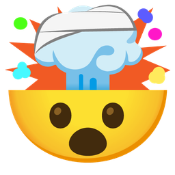 exploding head and face with head-bandage