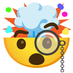 exploding head and face with monocle