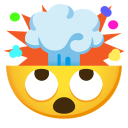 exploding head and face with rolling eyes