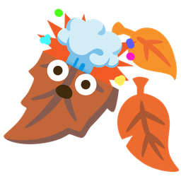exploding head and fallen leaf