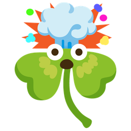 exploding head and four leaf clover