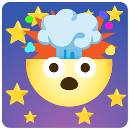 exploding head and full moon face