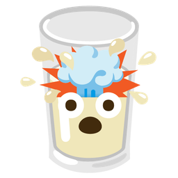 exploding head and glass of milk