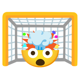 exploding head and goal net