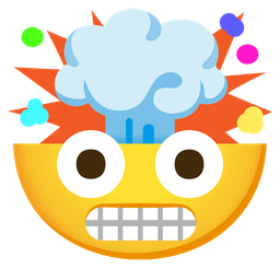 exploding head and grimacing face