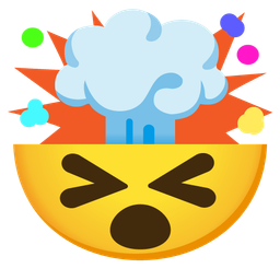 Exploding head and Grinning squinting face