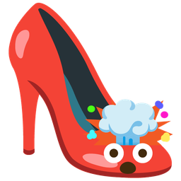 exploding head and high-heeled shoe