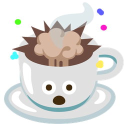 exploding head and hot beverage