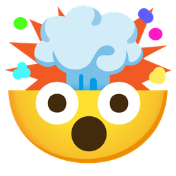 exploding head and hushed face