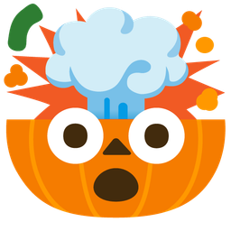 exploding head and jack-o-lantern