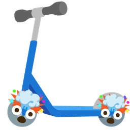 exploding head and kick scooter