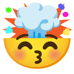 Exploding head and Kissing face with closed eyes