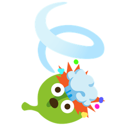 exploding head and leaf fluttering in wind