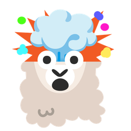 exploding head and llama