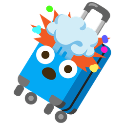 exploding head and luggage