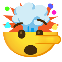 exploding head and lying face