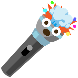 exploding head and microphone