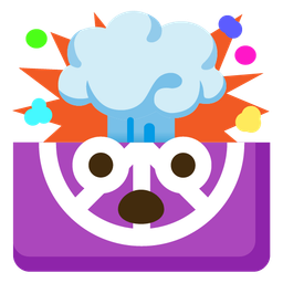 exploding head and peace symbol