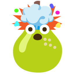 exploding head and pear