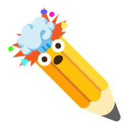 exploding head and pencil
