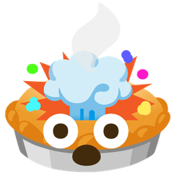exploding head and pie