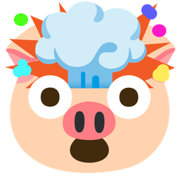 exploding head and pig face