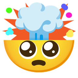 exploding head and pleading face