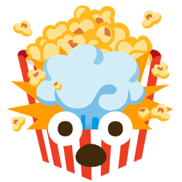 exploding head and popcorn