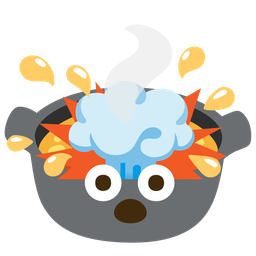 exploding head and pot of food