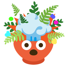 exploding head and potted plant