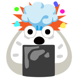 exploding head and rice ball