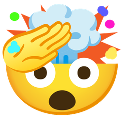 exploding head and saluting face