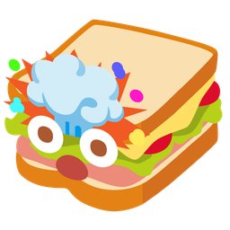 exploding head and sandwich