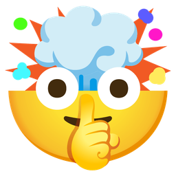 exploding head and shushing face