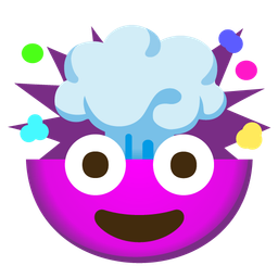 exploding head and smiling face with horns