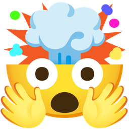 Exploding head and Smiling face with open hands