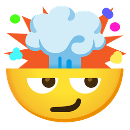 exploding head and smirking face