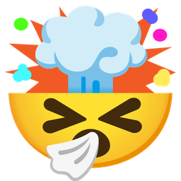exploding head and sneezing face