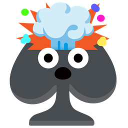 exploding head and spade suit