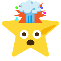 exploding head and star