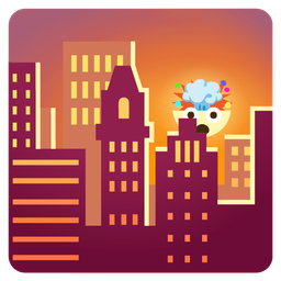 exploding head and sunset