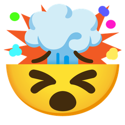 exploding head and tired face