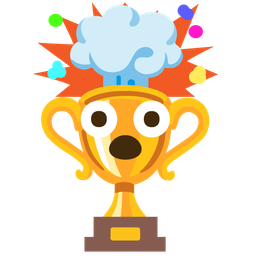 exploding head and trophy