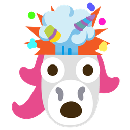 exploding head and unicorn