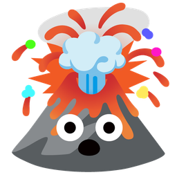 exploding head and volcano