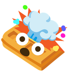 exploding head and waffle