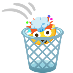 exploding head and wastebasket