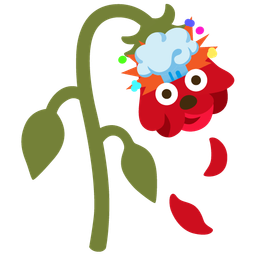 exploding head and wilted flower