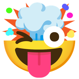 Exploding head and Winking face with tongue
