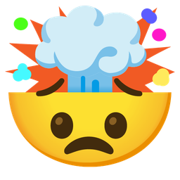 exploding head and worried face